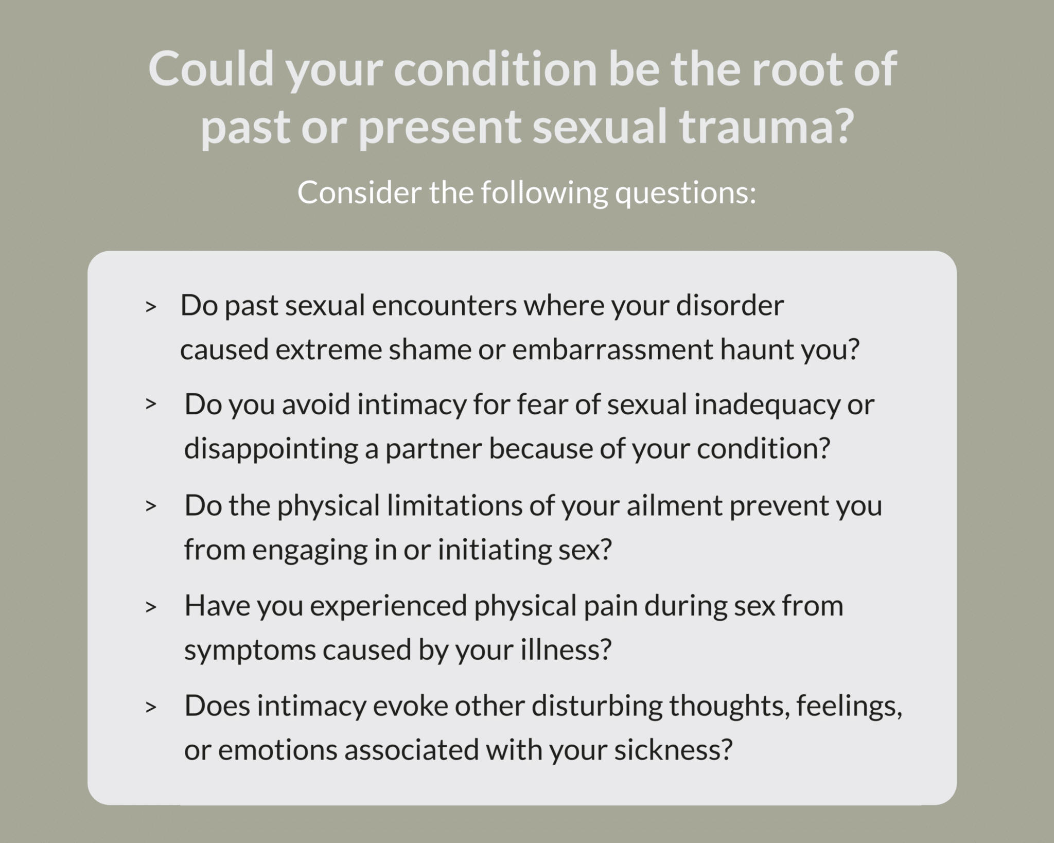 Can Medical Disorders Cause Sexual Trauma? | Willow House